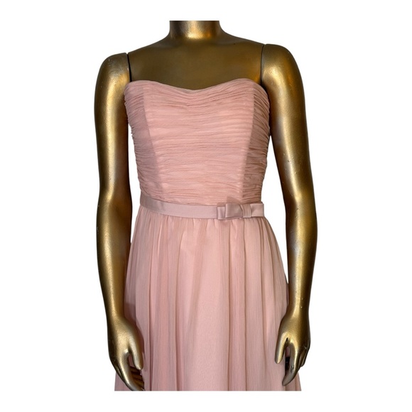 Mori Lee Bridesmaid Dress Long Formal Blush US Size 10 Angelina Faccenda 20423 - Picture 2 of 12